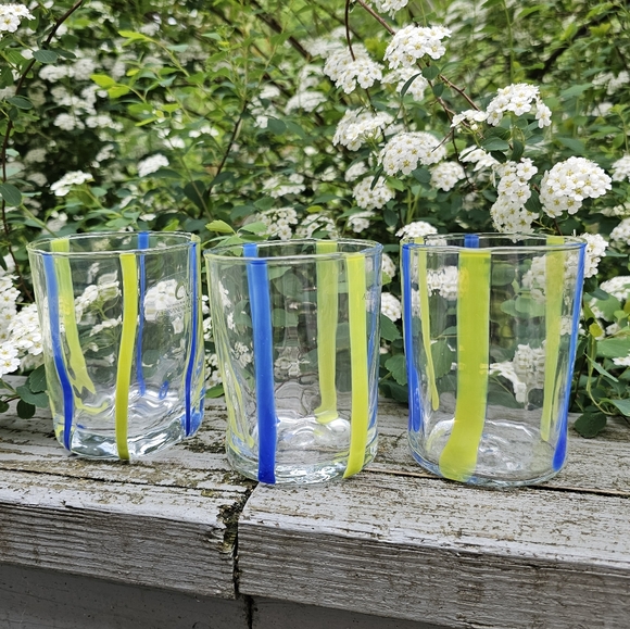 **Alessandro Coppola Blue Goto Glasses Set of 3 - Picture 5 of 14